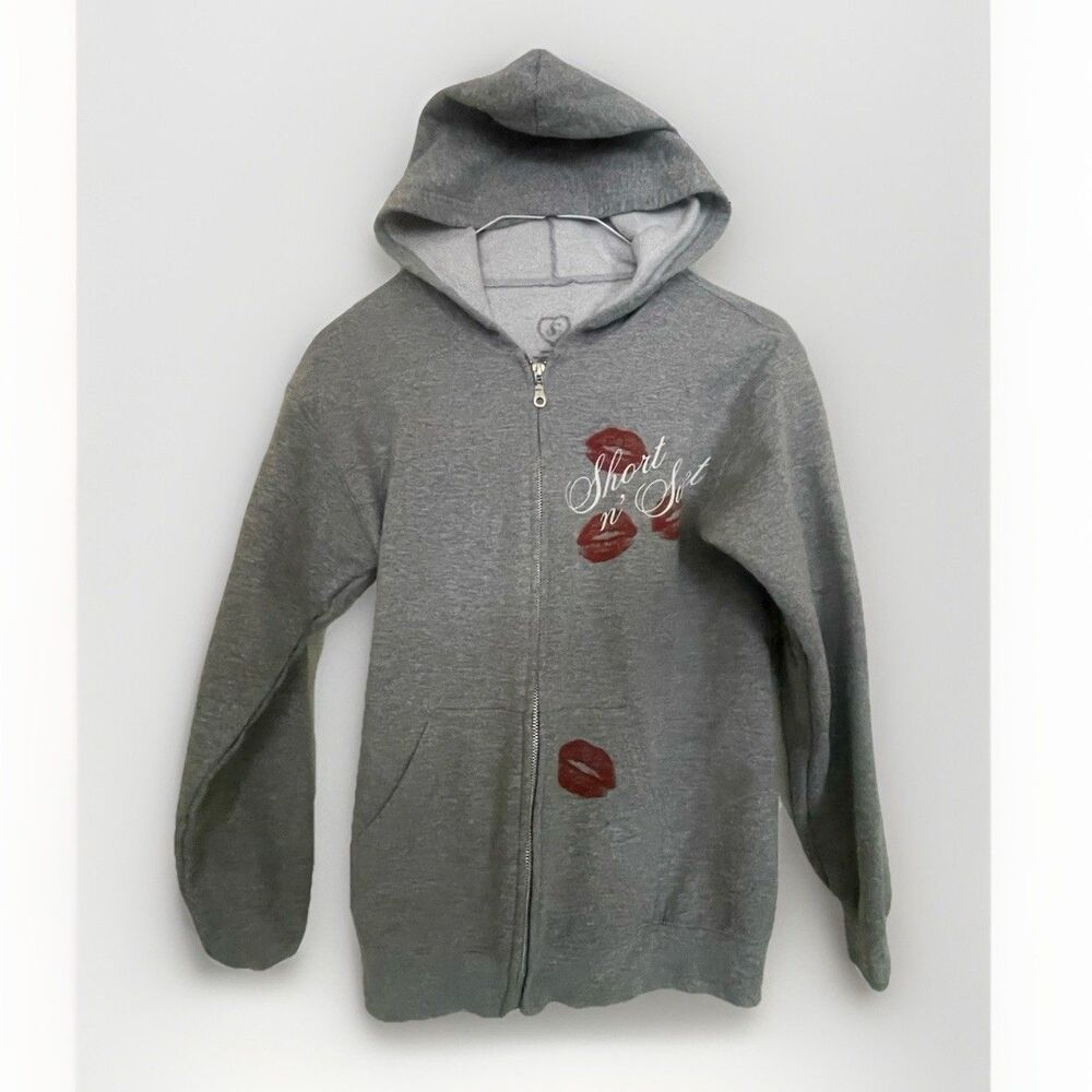 OFFICIAL Sabrina Carpenter Short n Sweet Tour 2024 Grey Zip Up Hoodie Sz SMALL